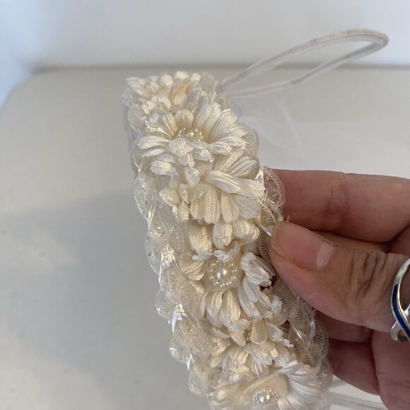 VTG 70-80s Sylvia Original Girl Sz 5 Wedding Dresses & Veil SetOf3 Ivory White - Picture 14 of 15